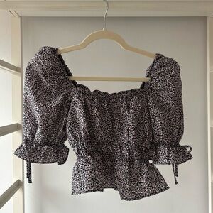 Floral Black and Pink Women's Top HM
